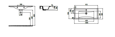 Фото раковина мебельная creavit 100*45 см su100-00cb00e-0000, белая