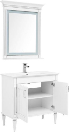 Фото комплект мебели aquanet селена 90 белый/серебро