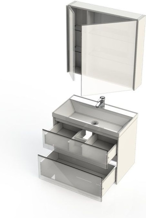 Фото комплект мебели aquanet гласс 80 белый