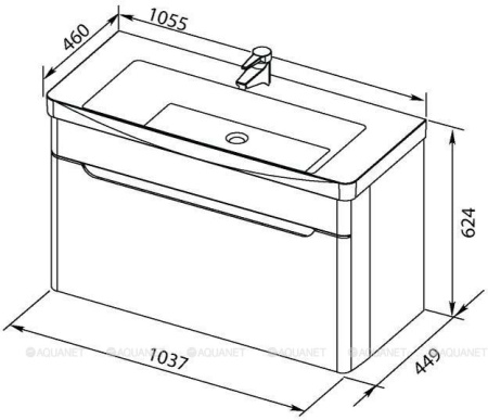 Фото тумба подвесная с раковиной aquanet софия 105 белый
