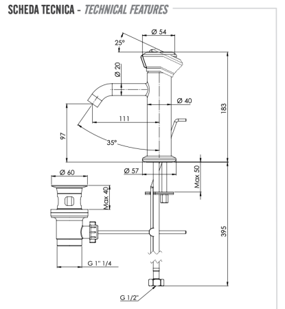 Фото смеситель для раковины remer element et10 д/к, хром